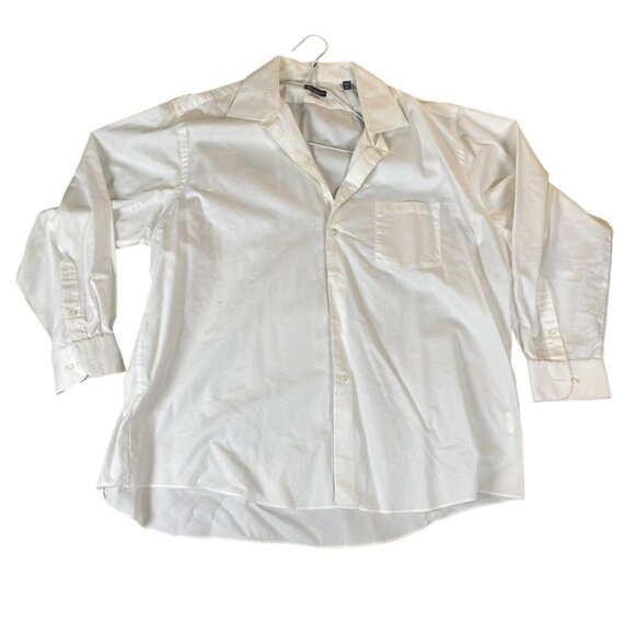 Van Husen Mens Shirt XXL 18-18.5 34-35 Extreme White Button Down - Picture 1 of 9